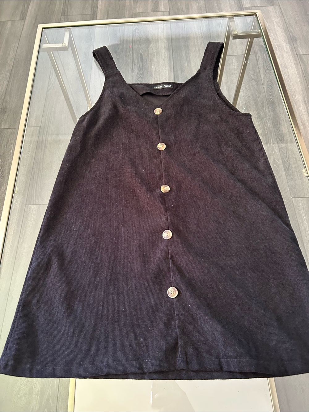 Black Button-Front Tank Dress - Unbranded